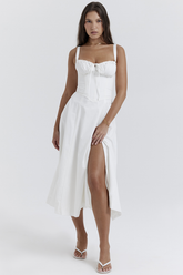 Carmen White Bustier Sundress | Dress In Beauty